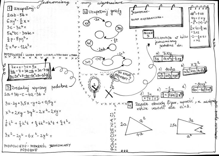 jednomiany i sumy alg