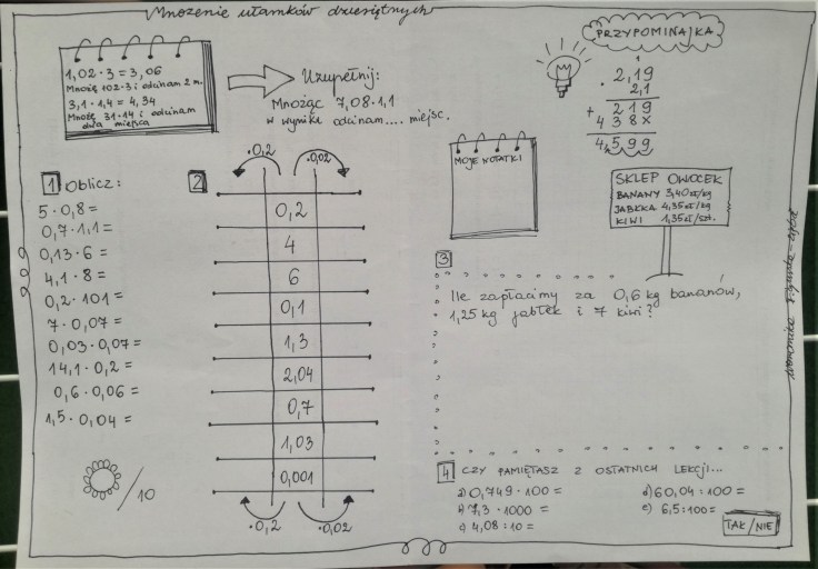 mnożenie uł dziesiętnych