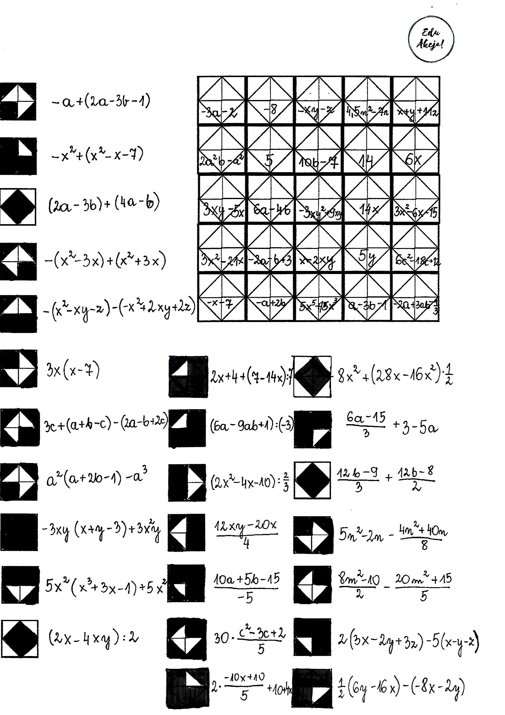 Kodowana matematyka – wyrażenia algebraiczne
