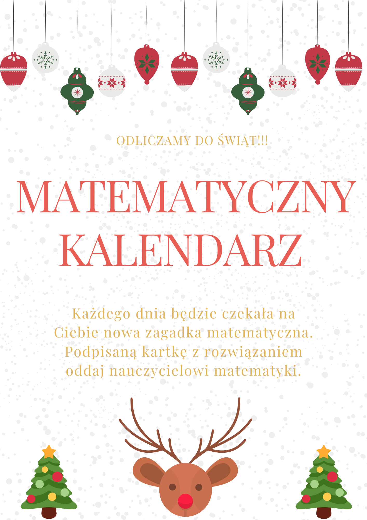 Matematyczny kalendarz – odliczamy do świąt