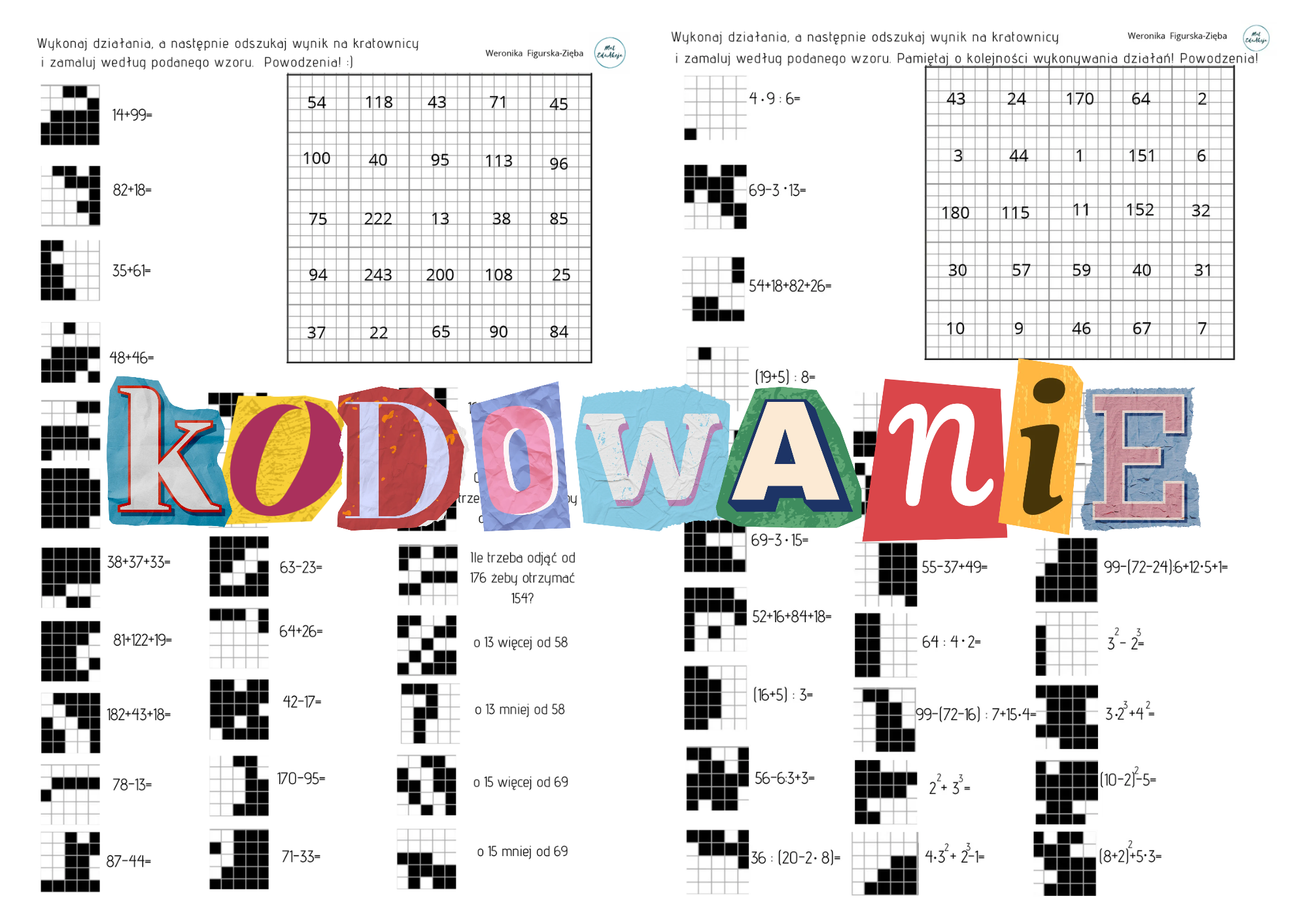 Kodowana karta pracy – kolejność działań dla klasy 4