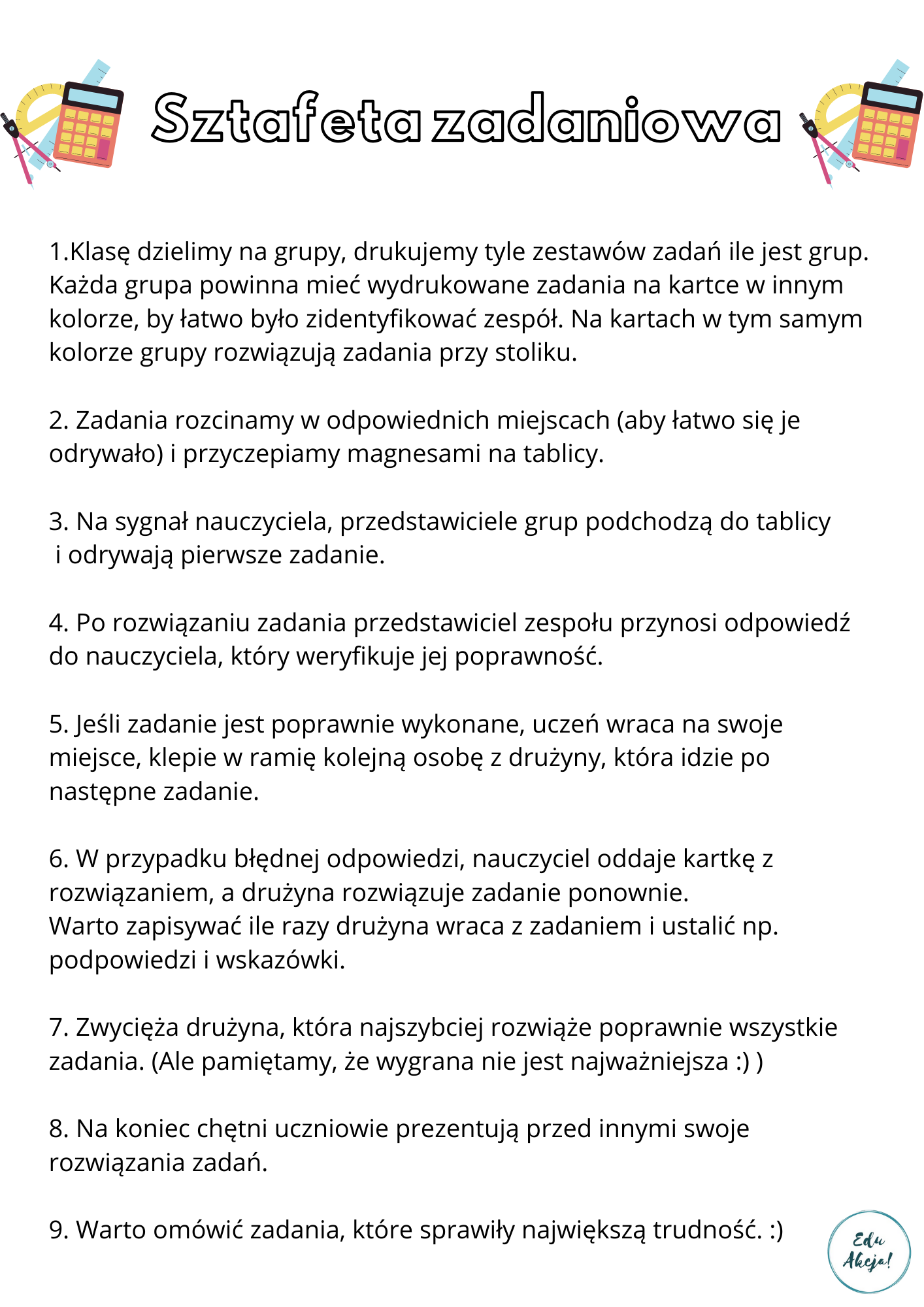 Sztafeta zadaniowa – inny pomysł na pracę w grupie
