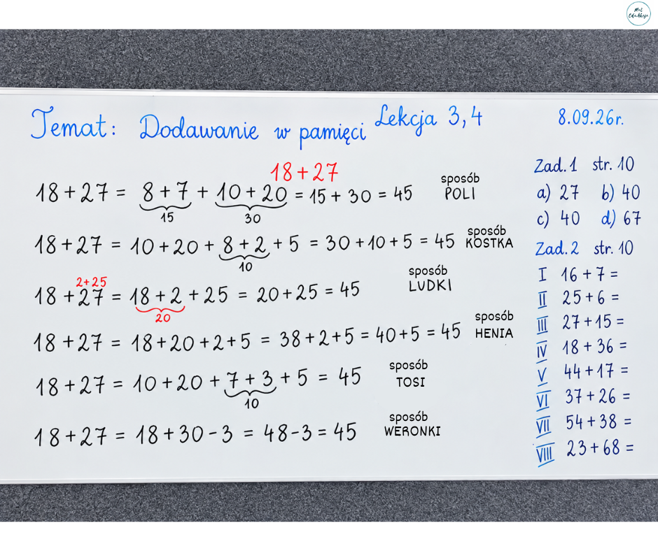 „W matematyce nie ma drogi specjalnie dla królów” – jak warto zacząć przygodę z dodawaniem pamięciowym w klasie 4
